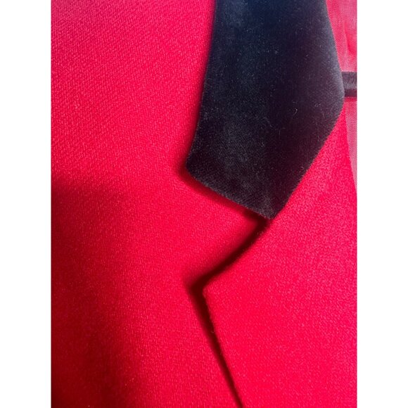 Koret Womens Red Wool Blazer With Black Velvet Collar Size 8 - Picture 8 of 8